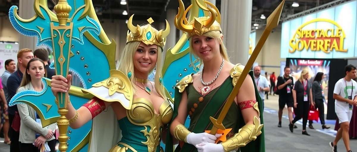 Anise Spectacle Sovereign Cosplay Community Anise Spectacle Sovereign cosplayers dressed as mythological characters from the game at a convention