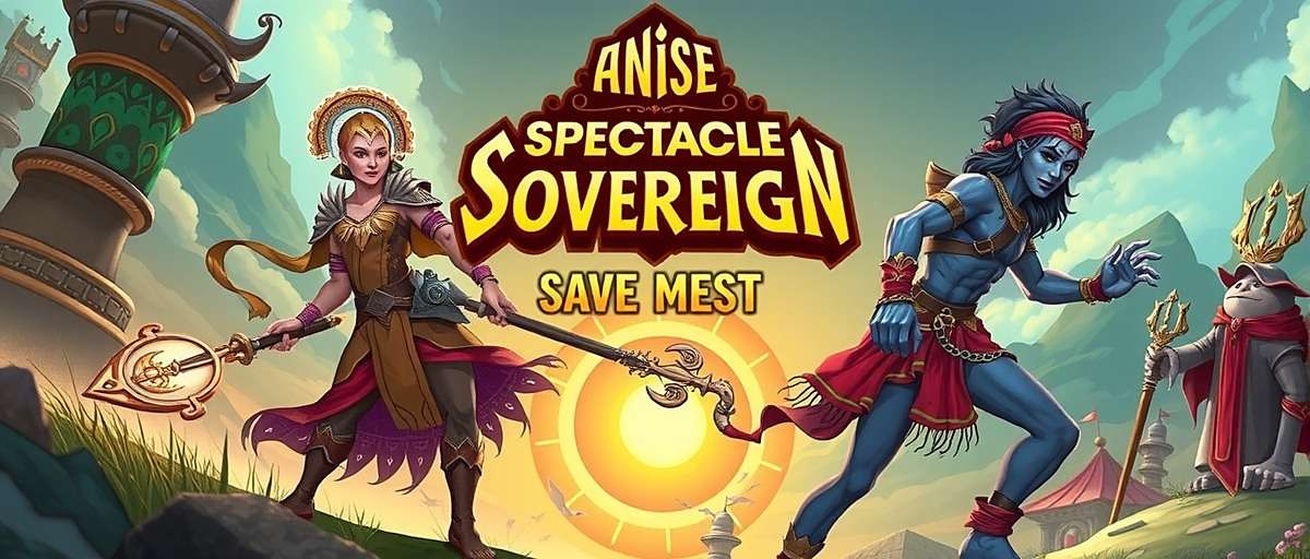 Anise Spectacle Sovereign Official Cover Art Anise Spectacle Sovereign game cover featuring Indian mythological characters in a fantasy setting